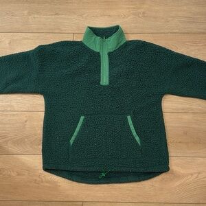 Mens Green Fleece quarter zip